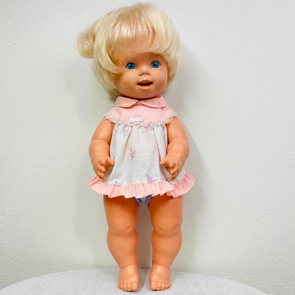 Vintage 1971 Mattel 16" TEARFUL BABY TENDER LOVE Happy Sad Expression Wets Cries - Picture 2 of 16